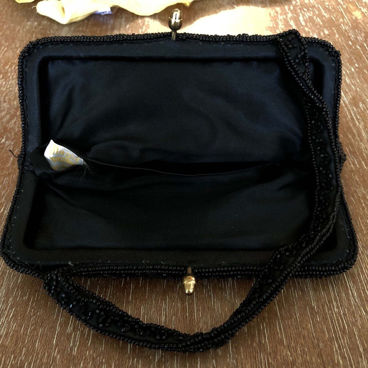 Vintage Black Beaded Evening Bag Majid Purse Little Black Bag