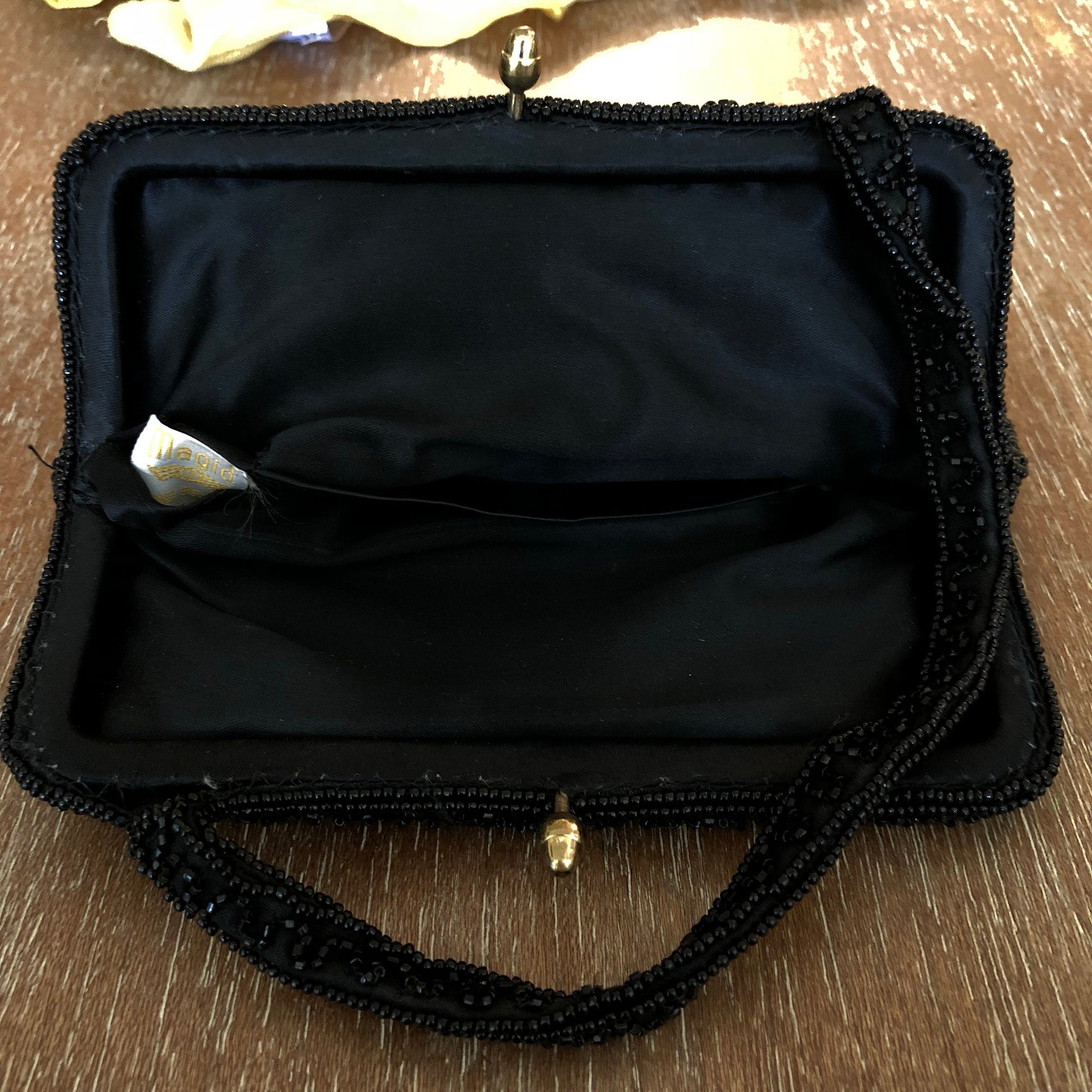 Vintage Black Beaded Evening Bag Majid Purse Little Black Bag –  piperroseshop