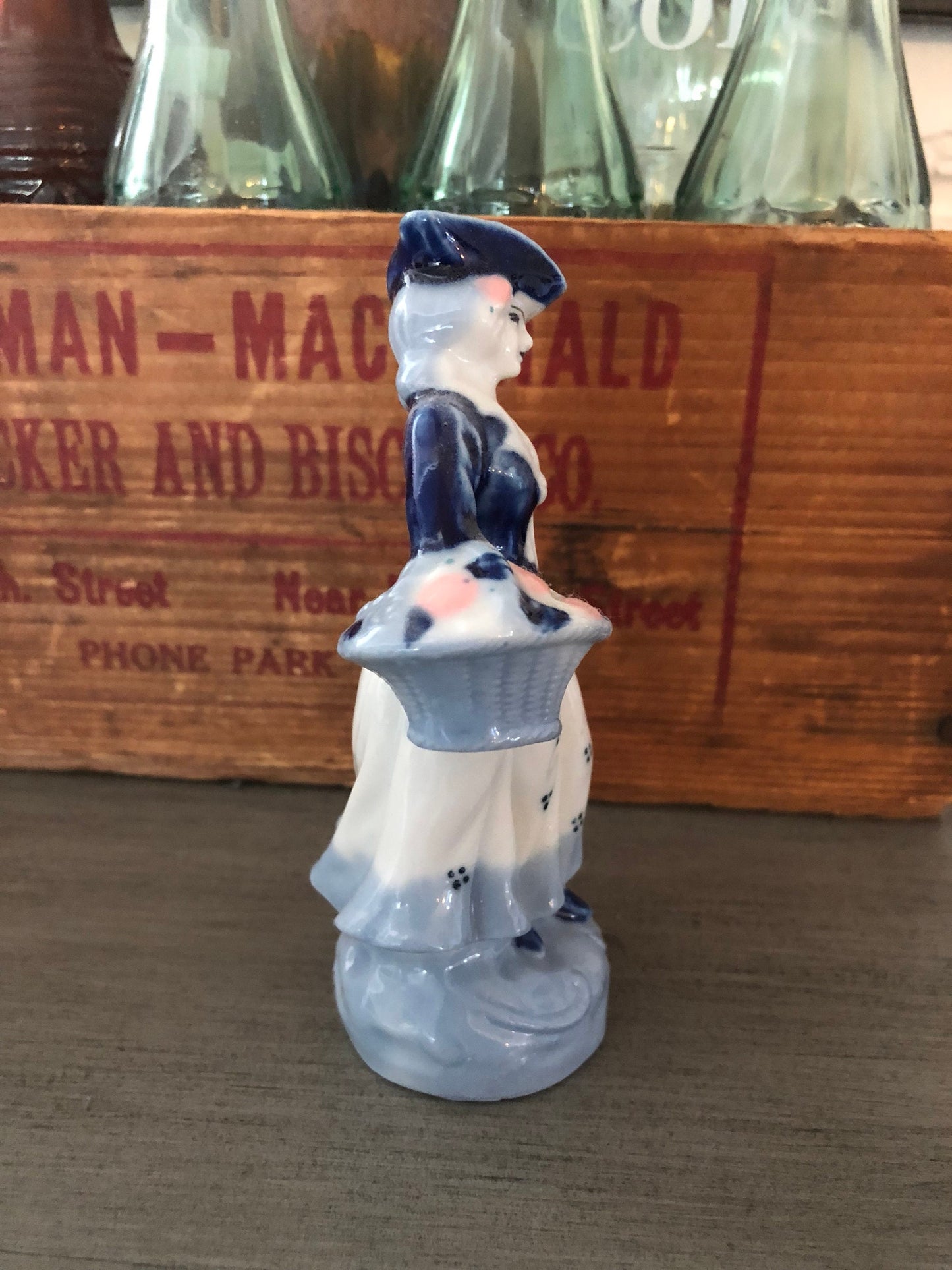 Vintage Colonial Lady in Blue Figurine Occupied Japan