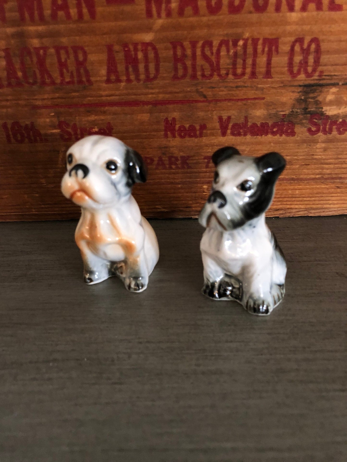 Vintage Bone China Scottie Dog Figurines Boxer Puppy Collectible Dogs