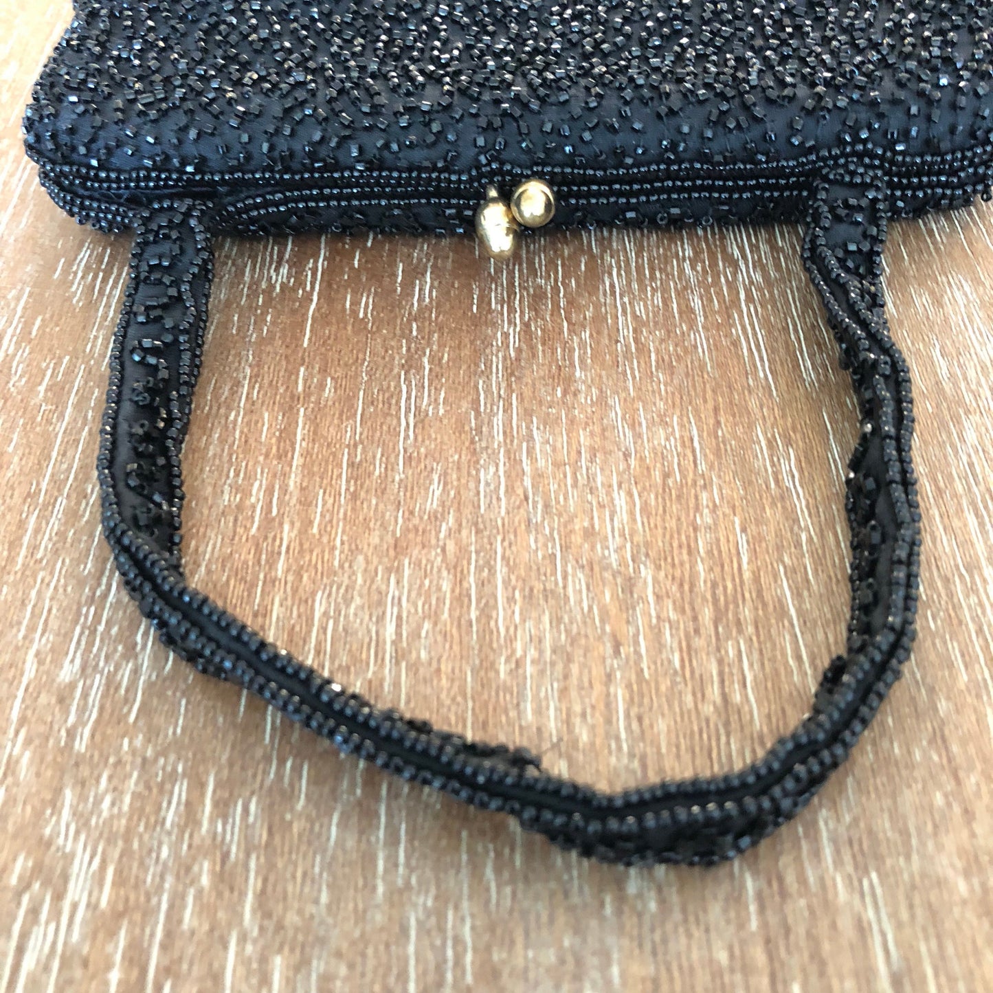 Vintage Black Beaded Evening Bag Majid Purse Little Black Bag