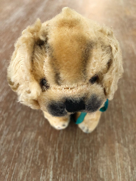 Vintage Sawdust Stuffed Mohair Spaniel Dog