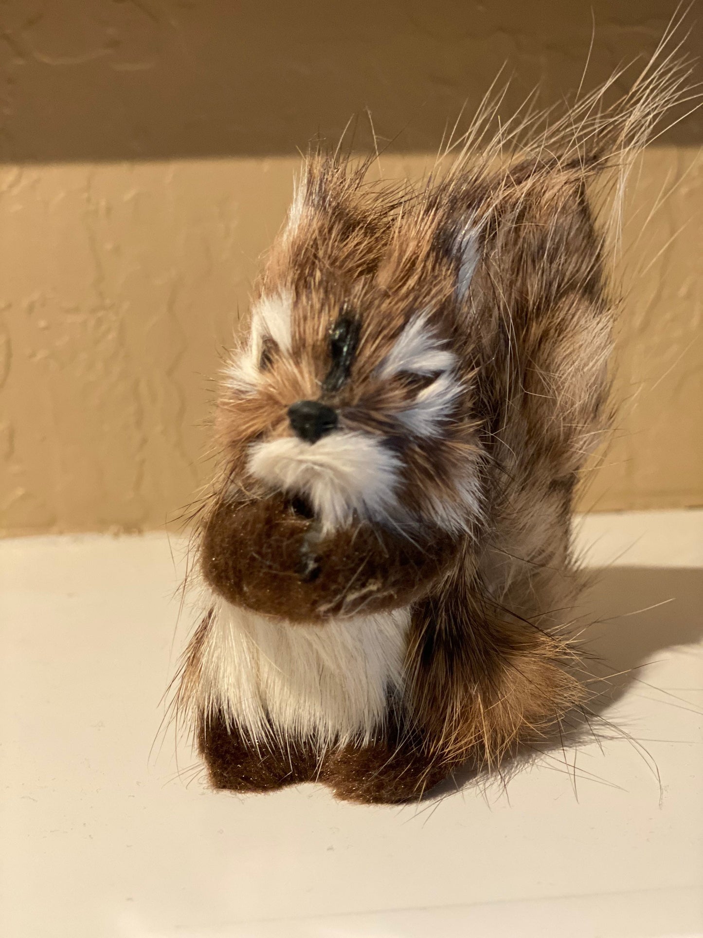 Vintage Furry Squirrel Stuffed Figurine