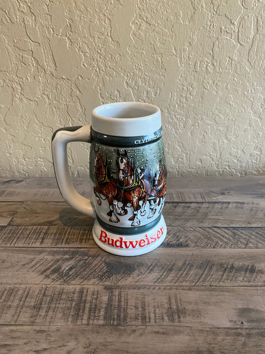 Vintage Budweiser Clydesdales 50th Anniversary Beer Mug