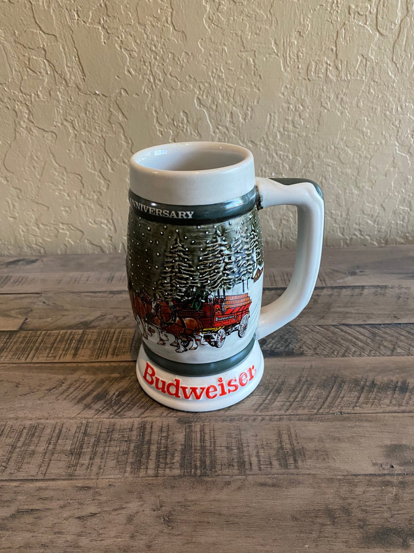 Vintage Budweiser Clydesdales 50th Anniversary Beer Mug