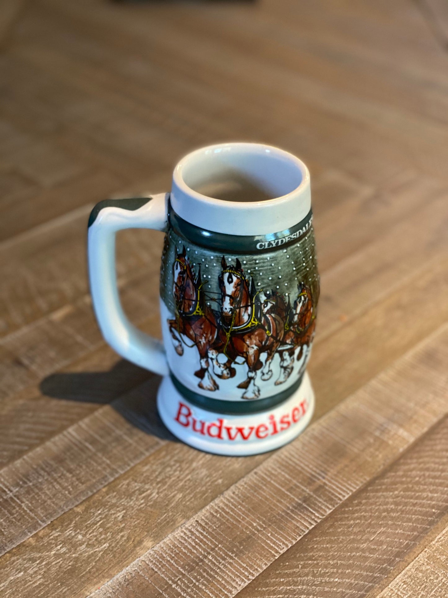 Vintage Budweiser Clydesdales 50th Anniversary Beer Mug