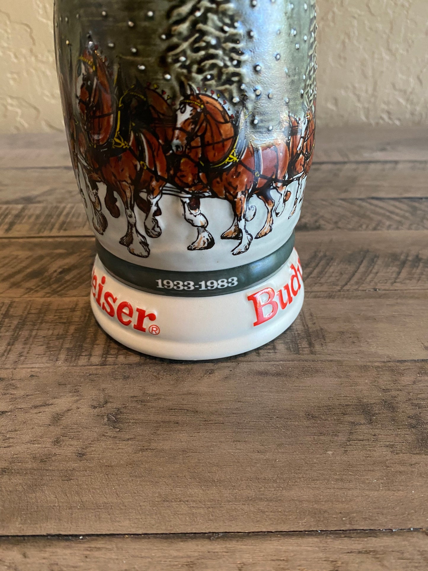 Vintage Budweiser Clydesdales 50th Anniversary Beer Mug