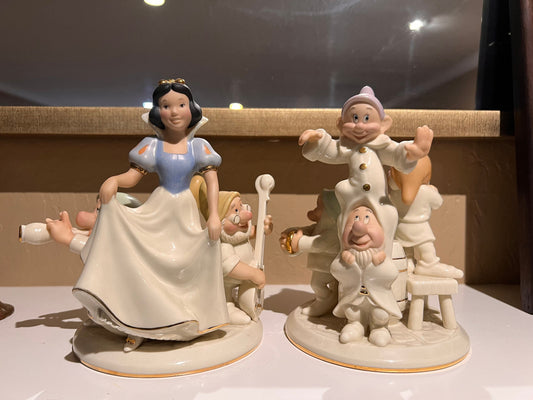 Lenox Disney Limited Edition Snow White and The Seven Dwarfs Candle Sticks Snow White Candle Holders