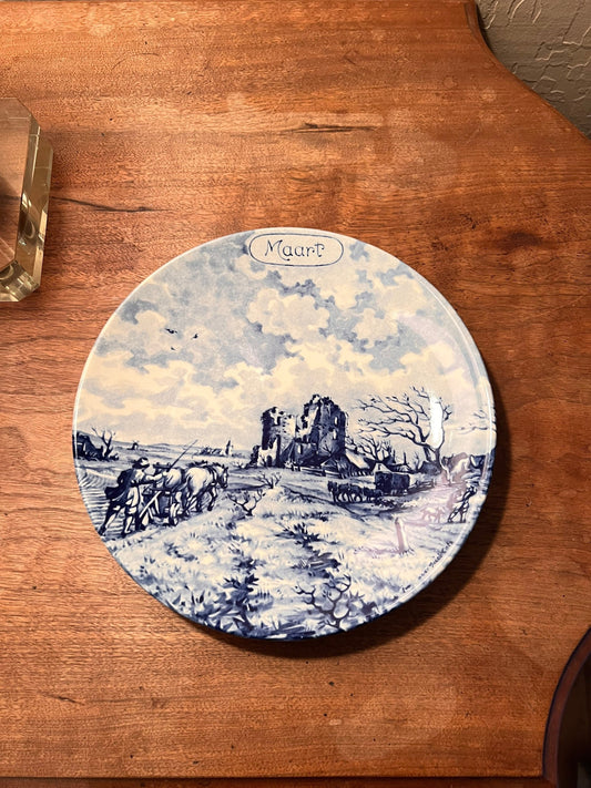 Delft Maart Blue and White Plate Delft Calendar March Wall Plate