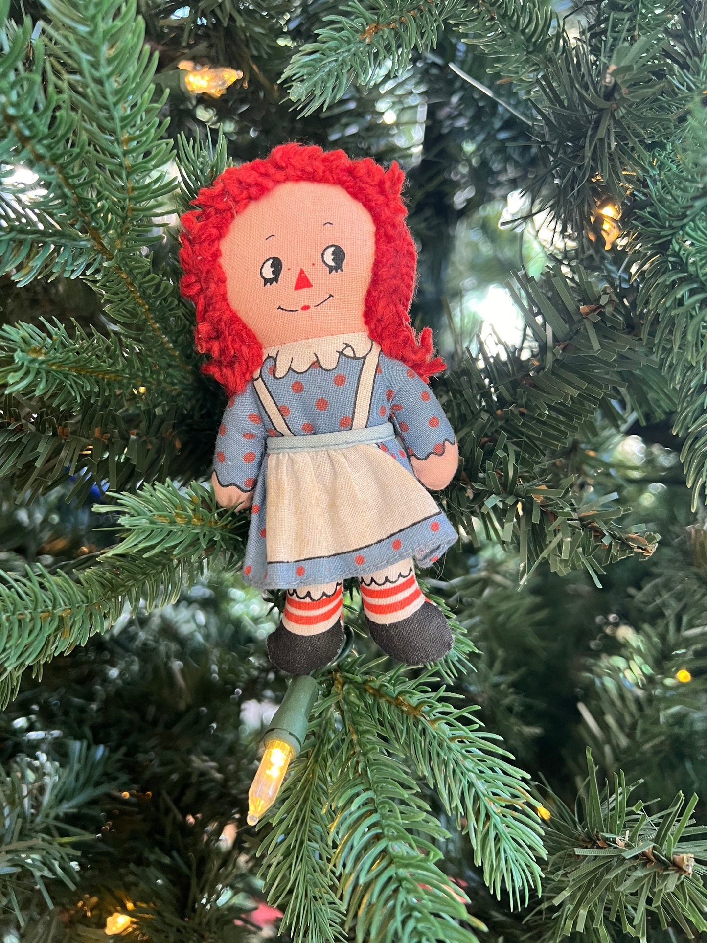 Raggedy Ann Holiday Christmas Ornament Raggedy Ann Mislabeled Plush Knickerbocker