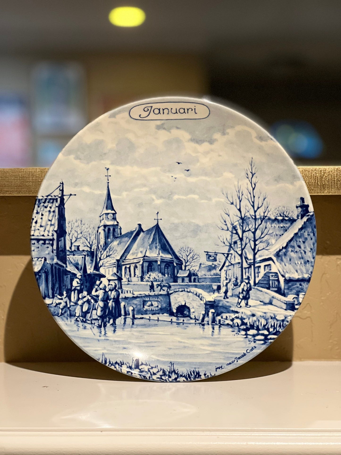 Delft Januari Blue and White Plate January Delfts Collectible Plate