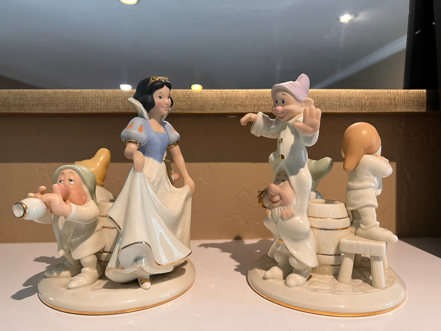 Lenox Disney Limited Edition Snow White and The Seven Dwarfs Candle Sticks Snow White Candle Holders