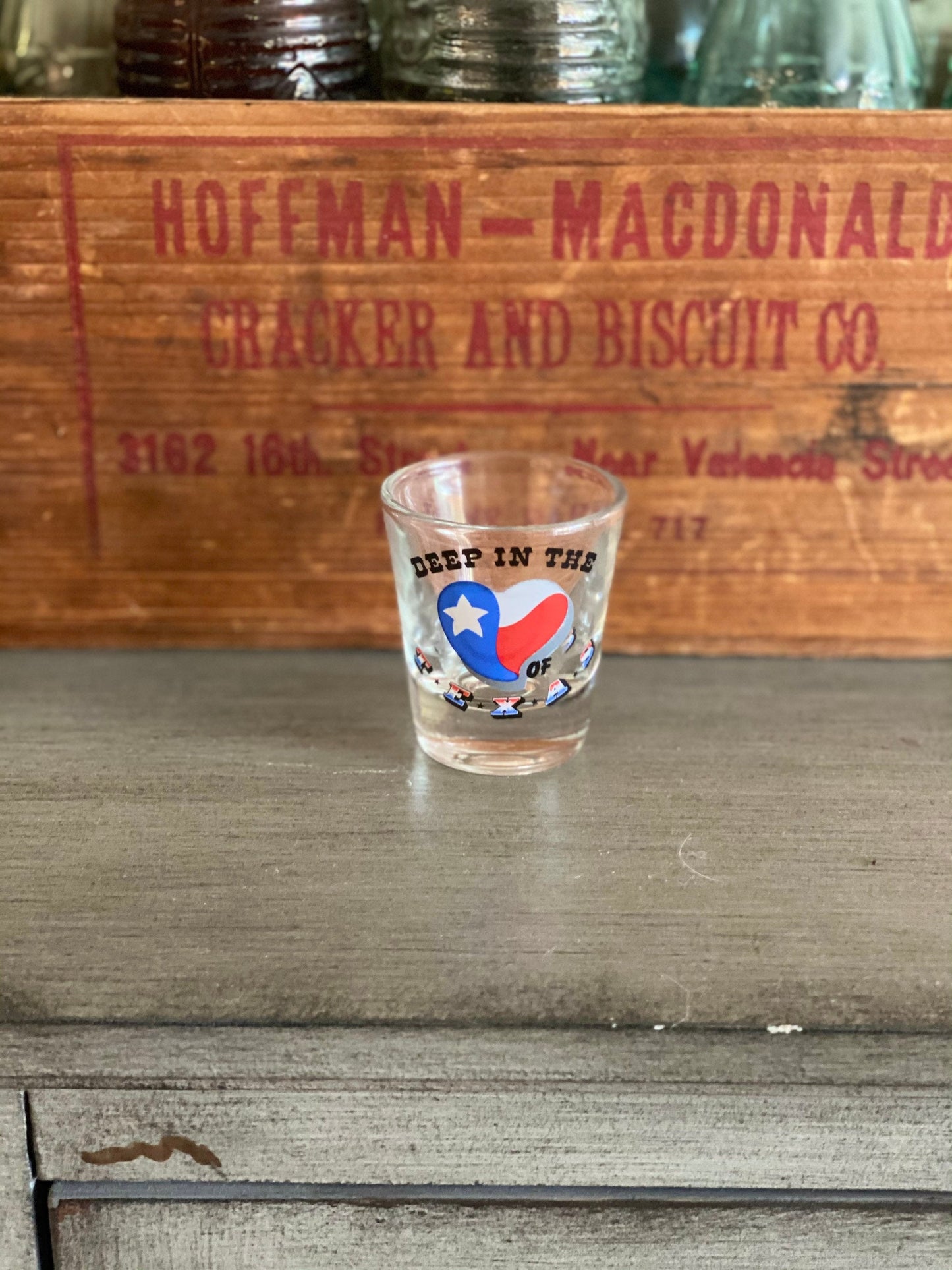 Vintage Deep In The Heart Of Texas Souvenir Shot glass