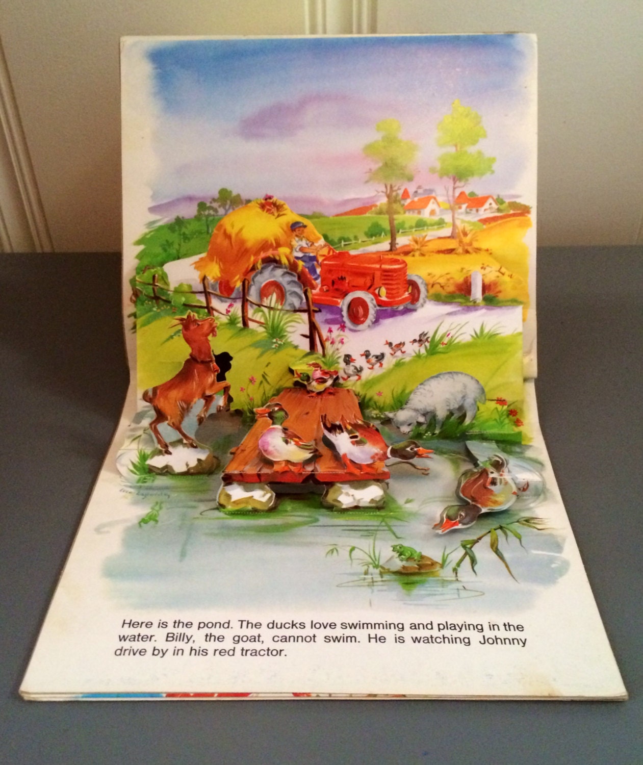 Vintage Dusty’s Farm Pop-Up Book Luce Lagarde Illustrated