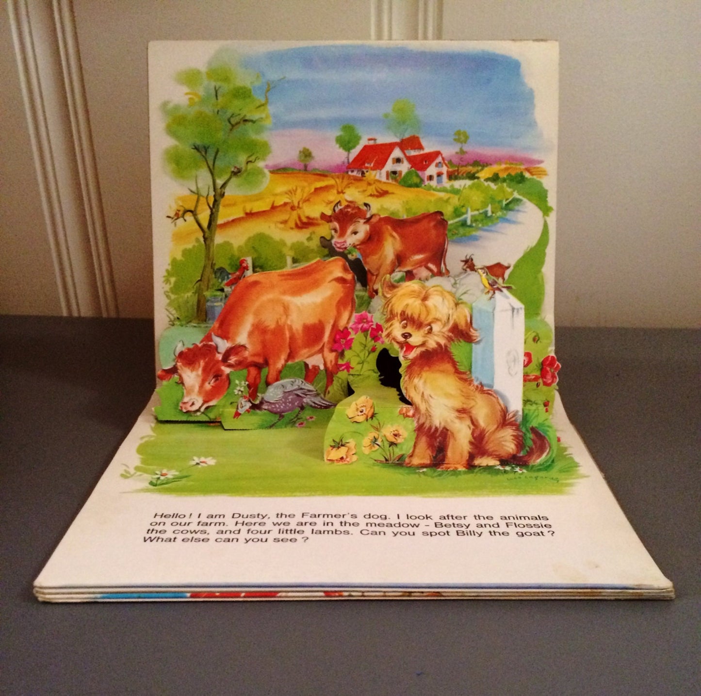 Vintage Dusty’s Farm Pop-Up Book Luce Lagarde Illustrated