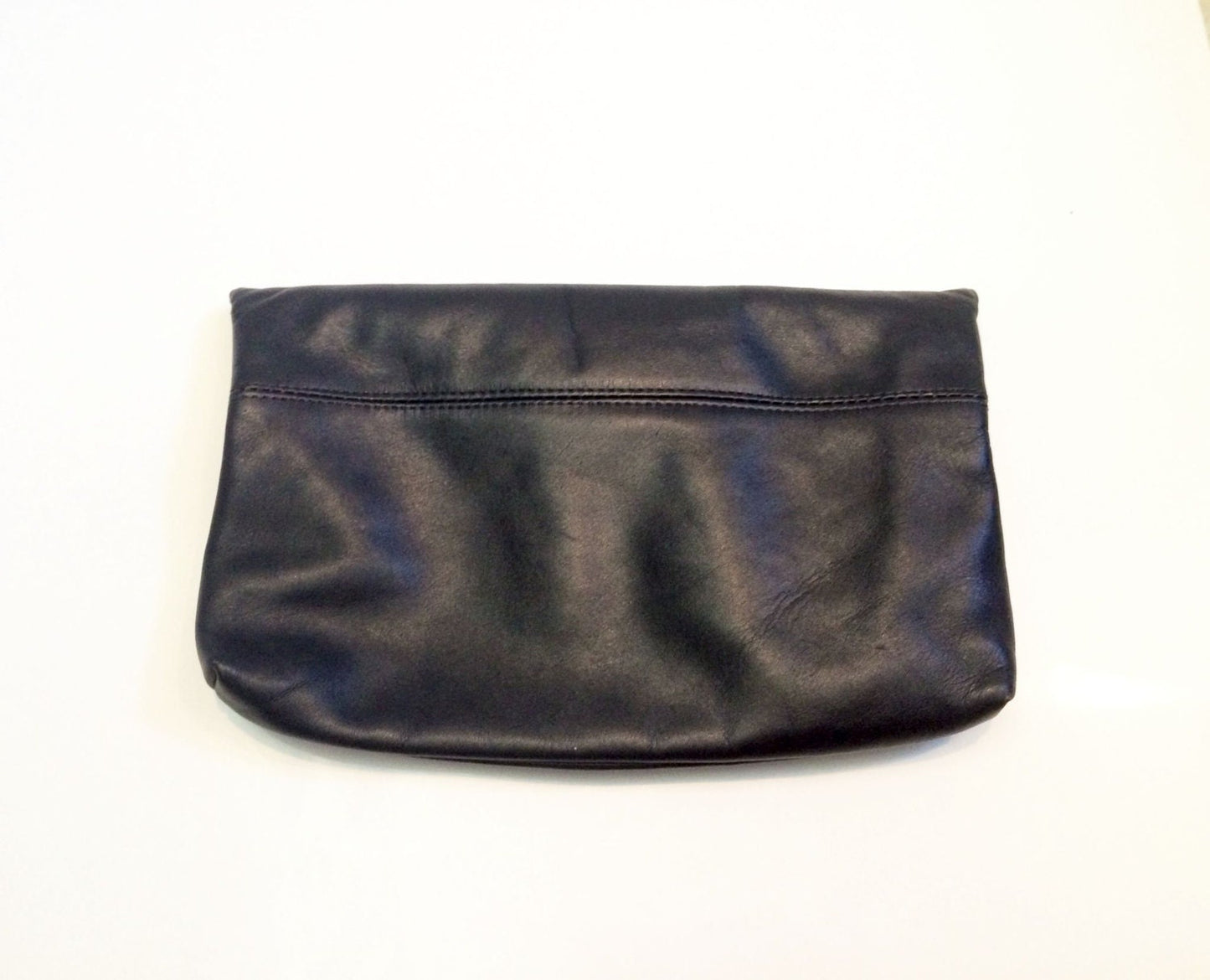 Vintage Juliette Black Leather Handbag Clutch