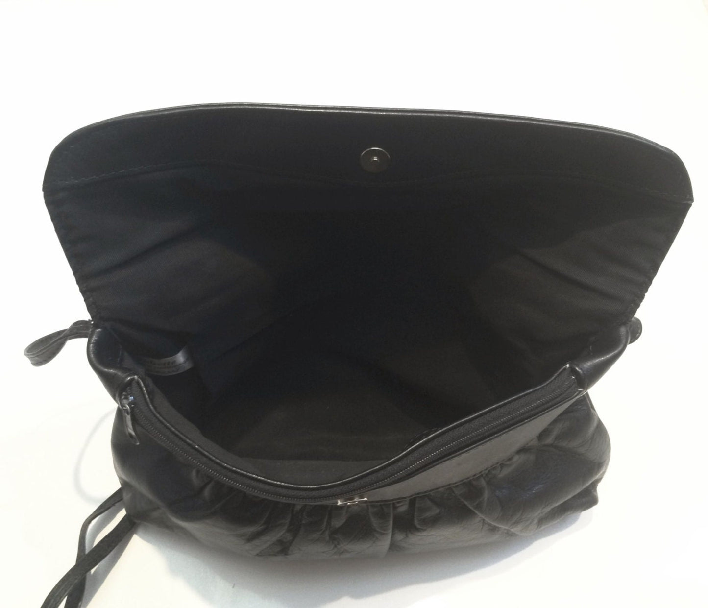 Vintage Juliette Black Leather Handbag Clutch