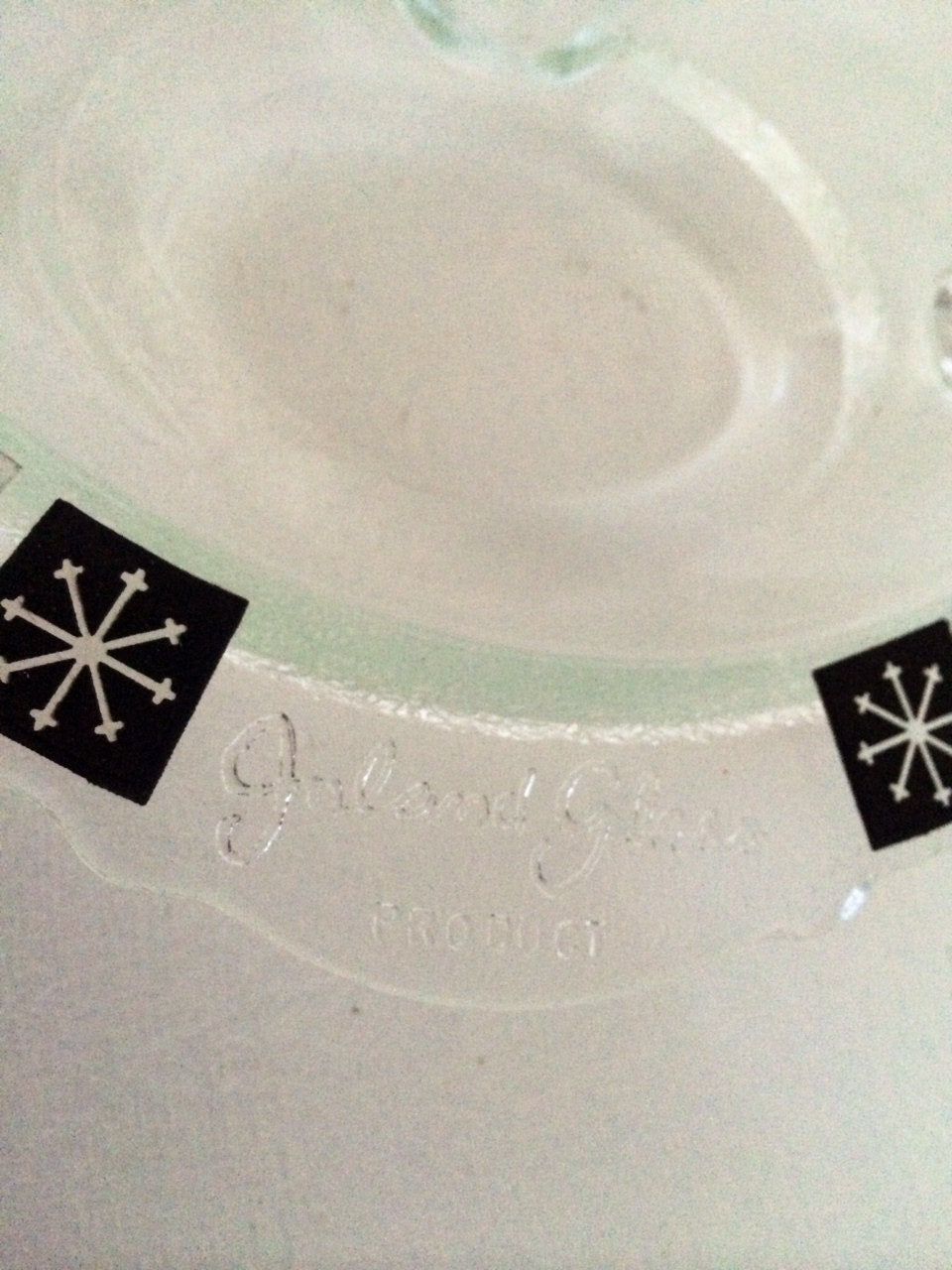 Inland Glass Atomic Snowflake Serving Platter