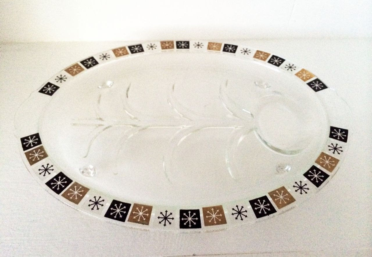 Inland Glass Atomic Snowflake Serving Platter