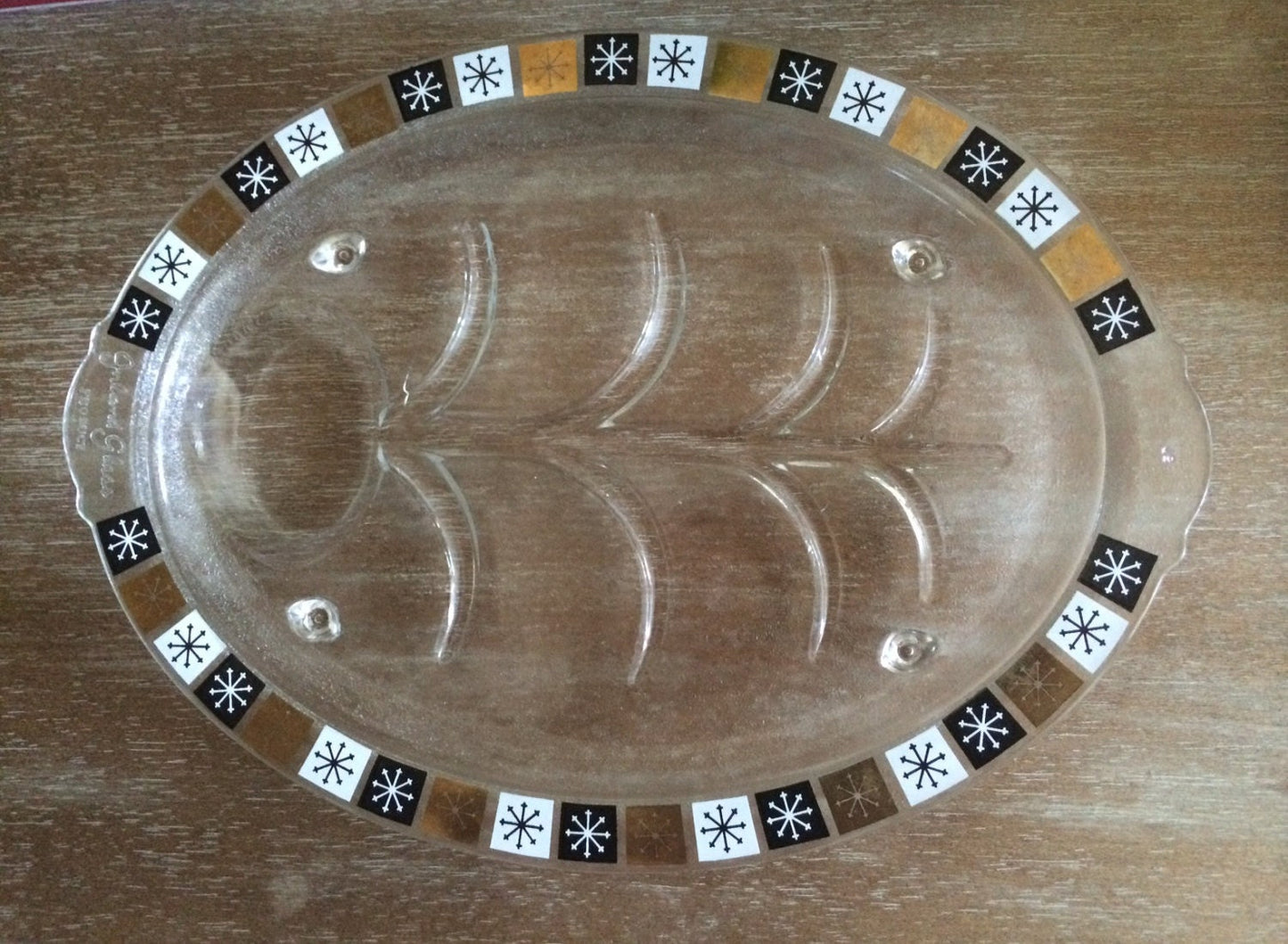 Inland Glass Atomic Snowflake Serving Platter