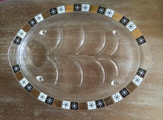 Inland Glass Atomic Snowflake Serving Platter