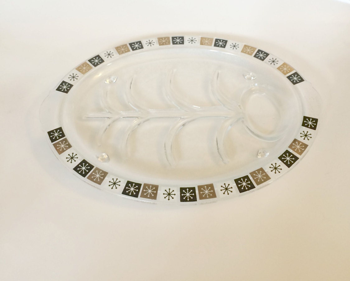 Inland Glass Atomic Snowflake Serving Platter