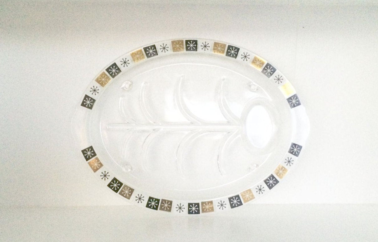 Inland Glass Atomic Snowflake Serving Platter