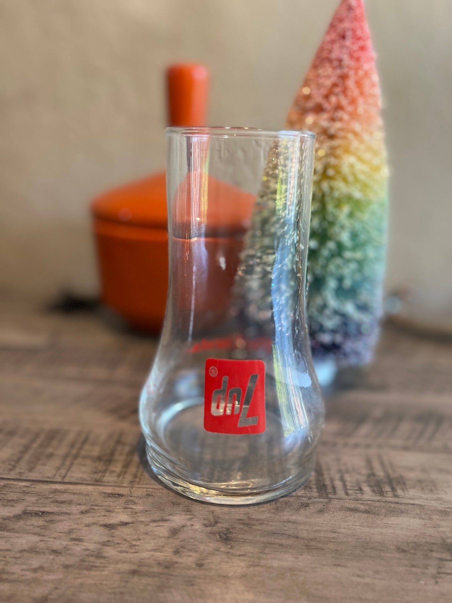 Vintage Upside Down 7-Up Glass