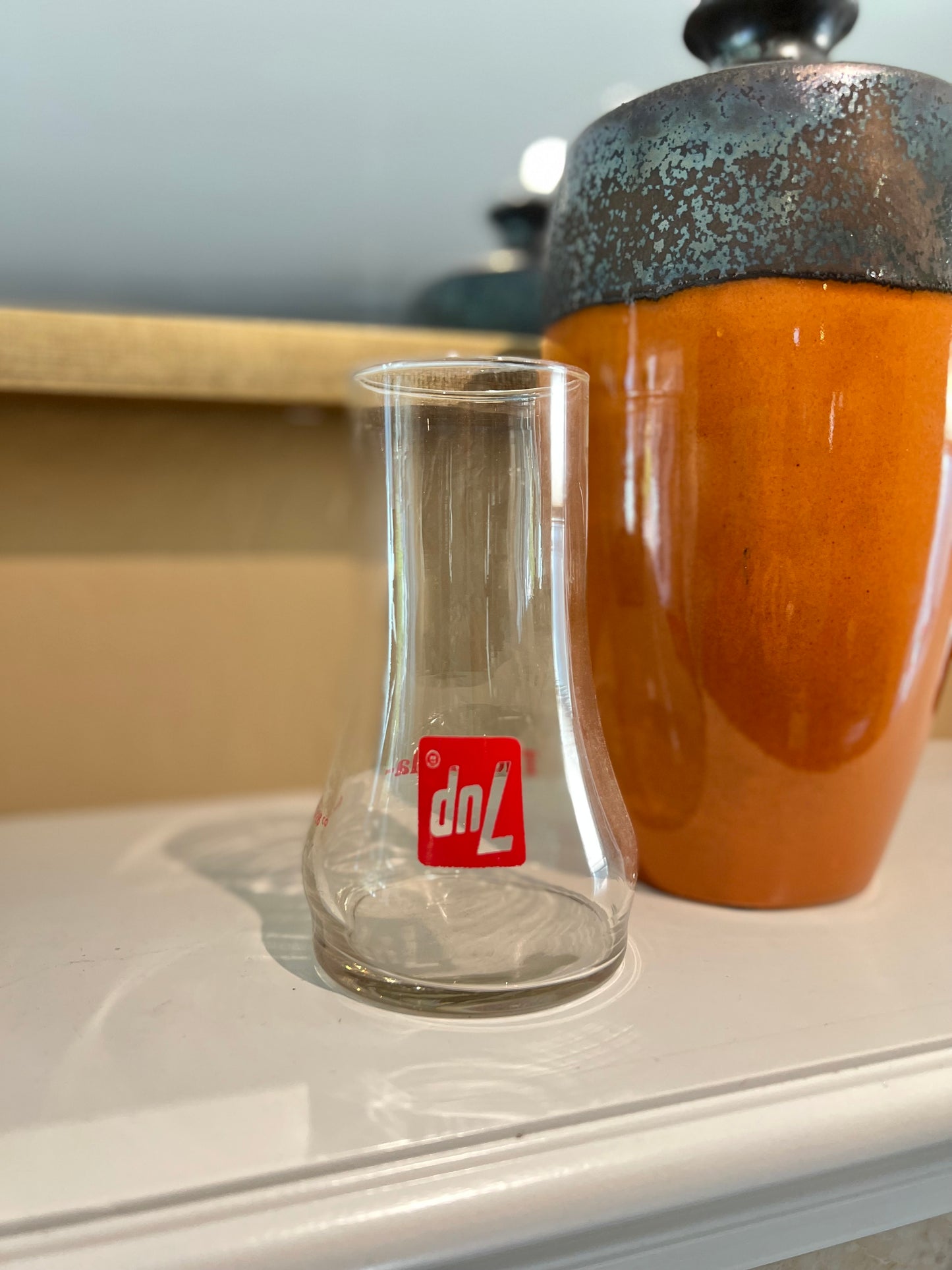 Vintage Upside Down 7-Up Glass